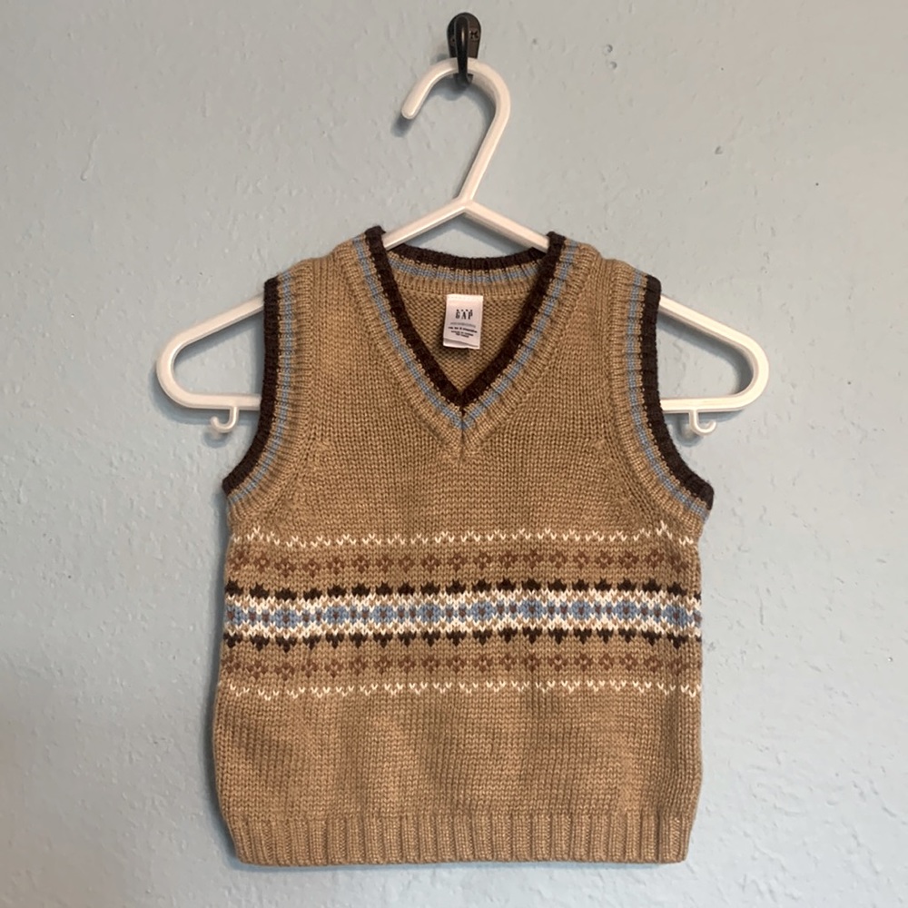 NWT Baby Gap Kids Boys Size 0-3 Months Dress Vest Ribbed Knit Formal Wear Outfit